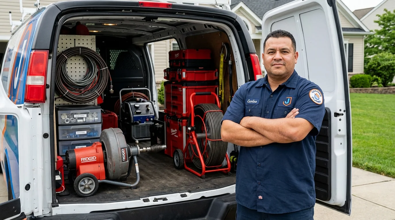 Professional drain cleaning equipment and Johns Plumbing LLC plumber in Boling