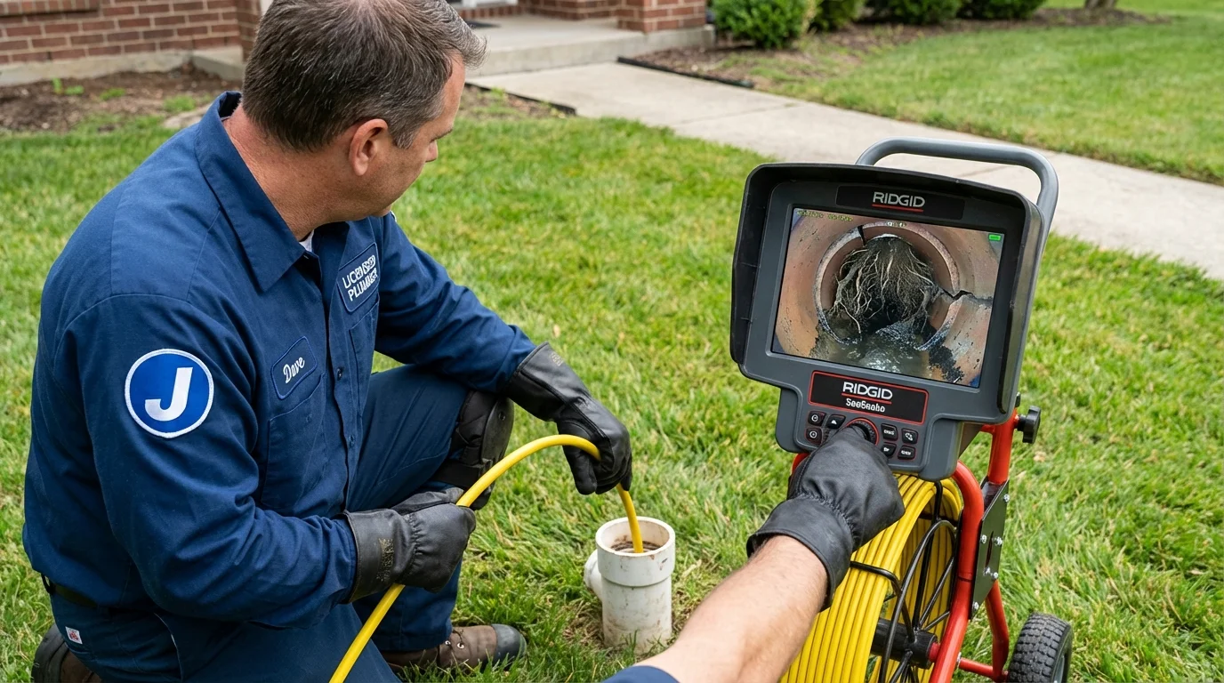 Sewer camera inspection being performed by Johns Plumbing LLC in Boling