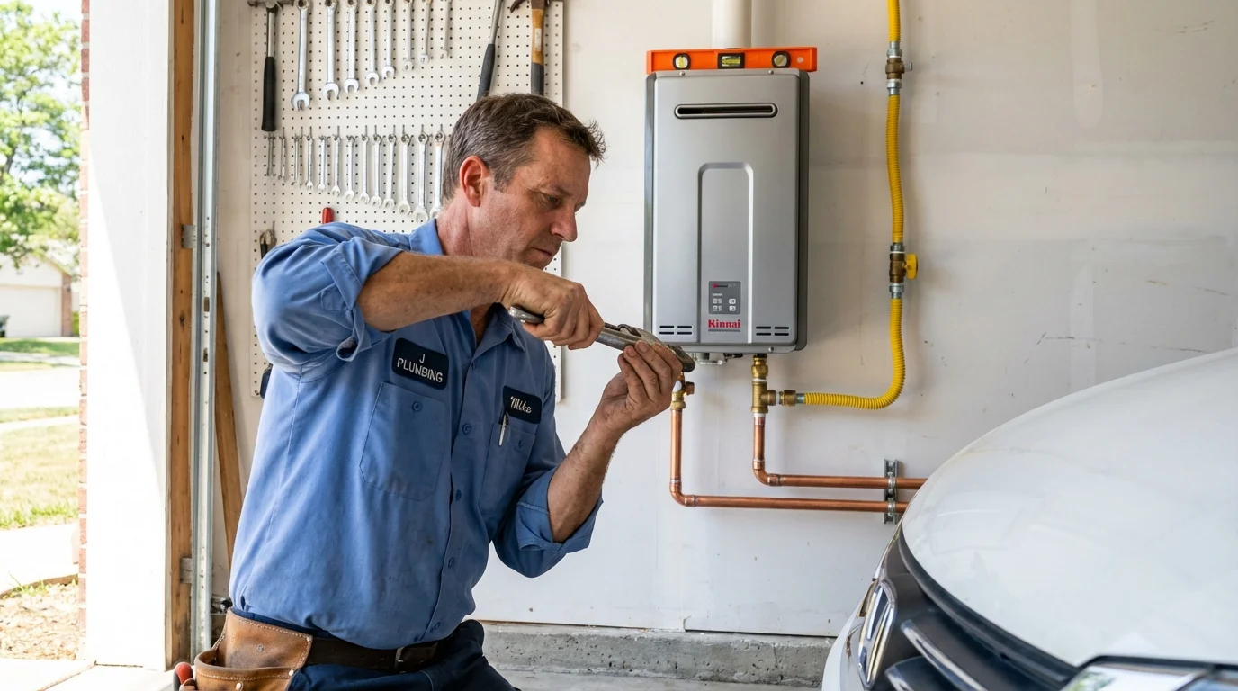 Tankless water heater installation by a Johns Plumbing LLC plumber in Boling